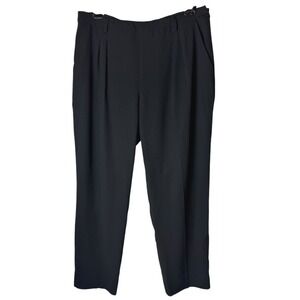 MM.LaFleur Pants Women 14 Black Pleated Tapered Workwear Preppy Career Mature